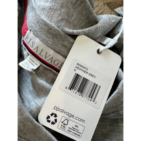 PJ Salvage Rad White Blue Graphic Loungewear Tee Gray S - Picture 6 of 7
